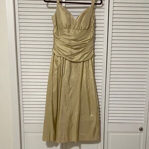 Bill Levkoff Gold Midi Dress